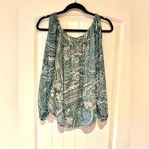 White House Black Market paisley peasant blouse